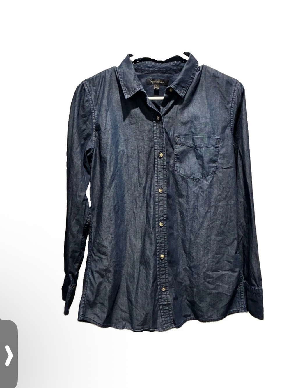 Banana Republic Men's Dark Blue Denim Button-Up Shirt Size Small